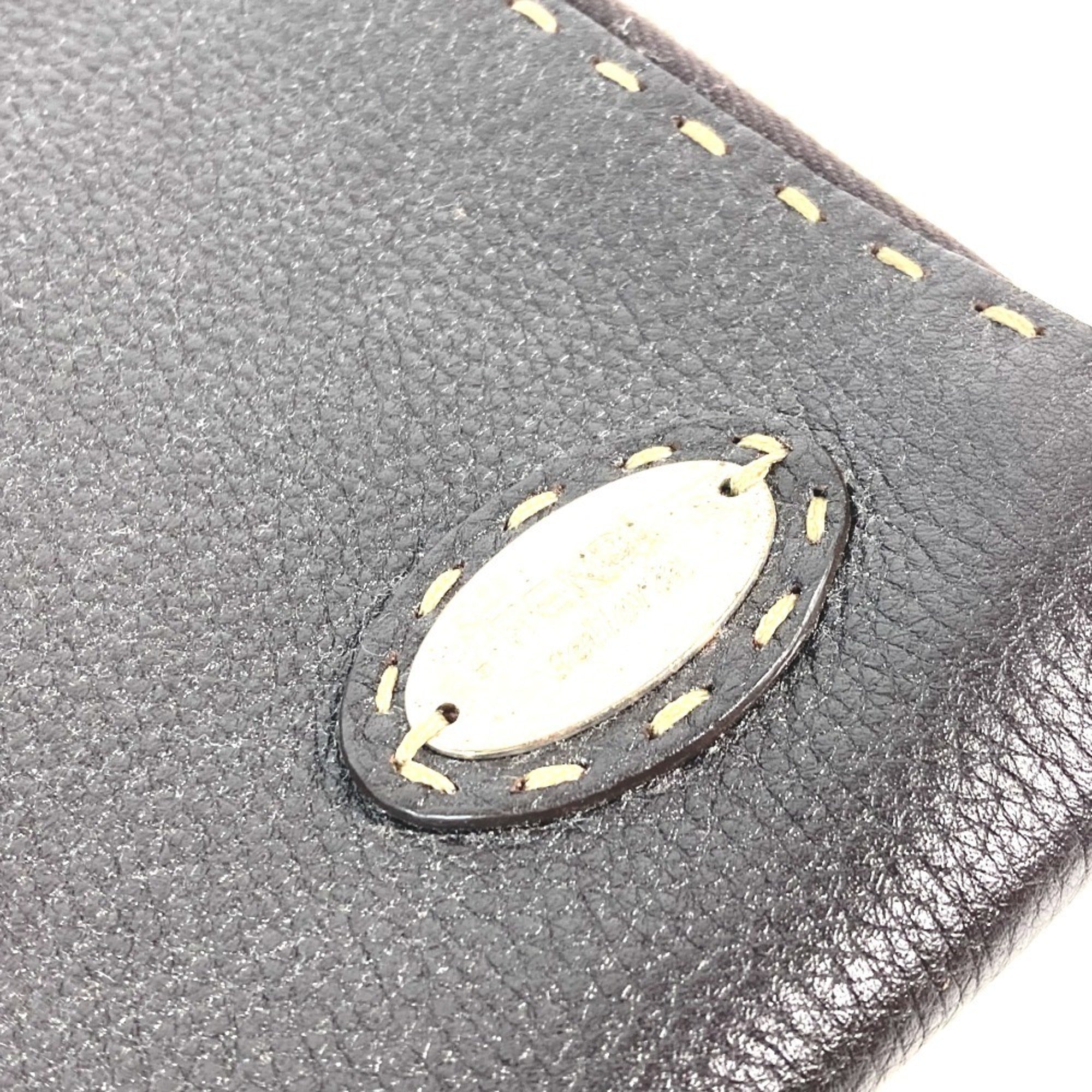 Fendi Dark Brown Leather Clutch Bag Pouch