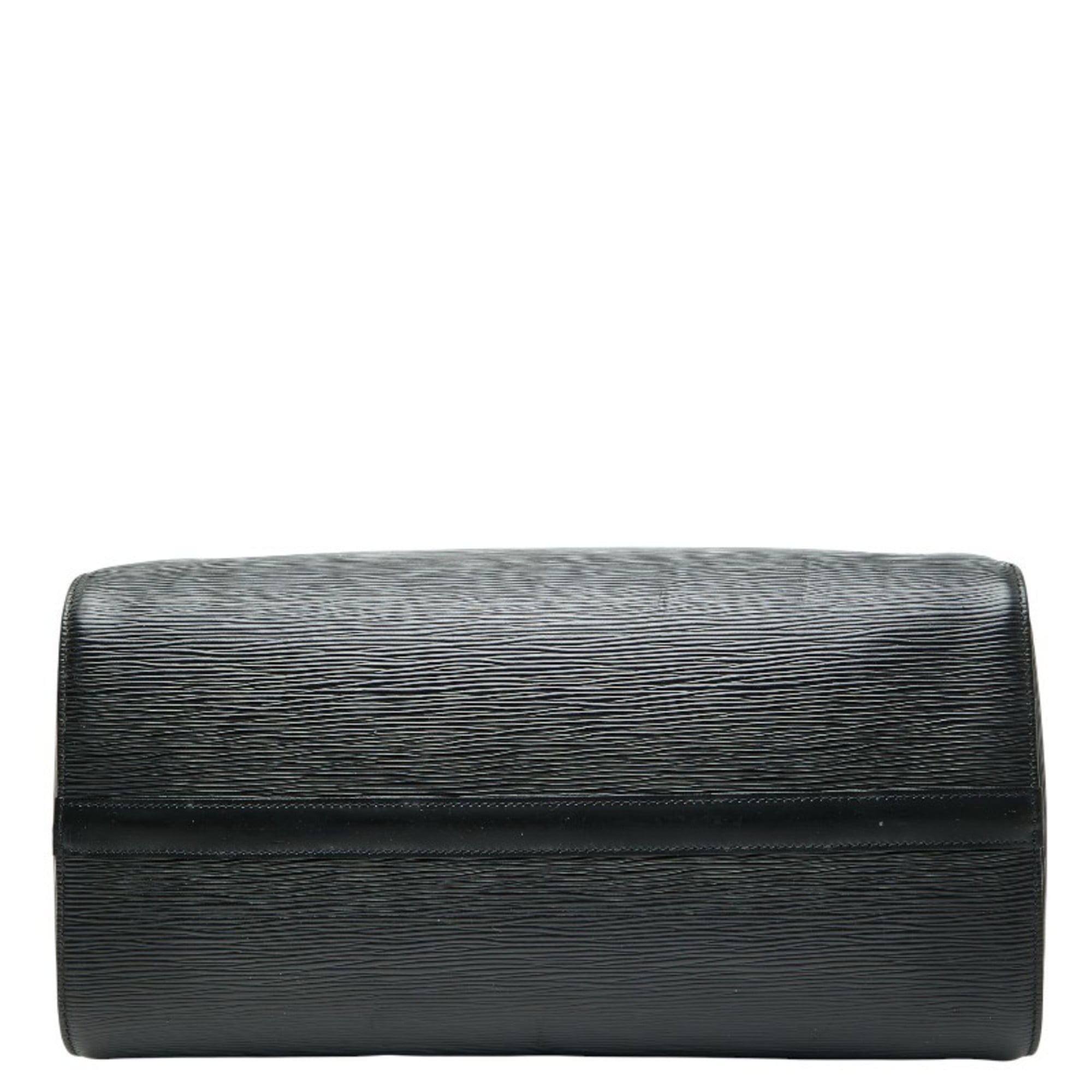 Louis Vuitton Black Noir Leather Boston Bag Handbag
