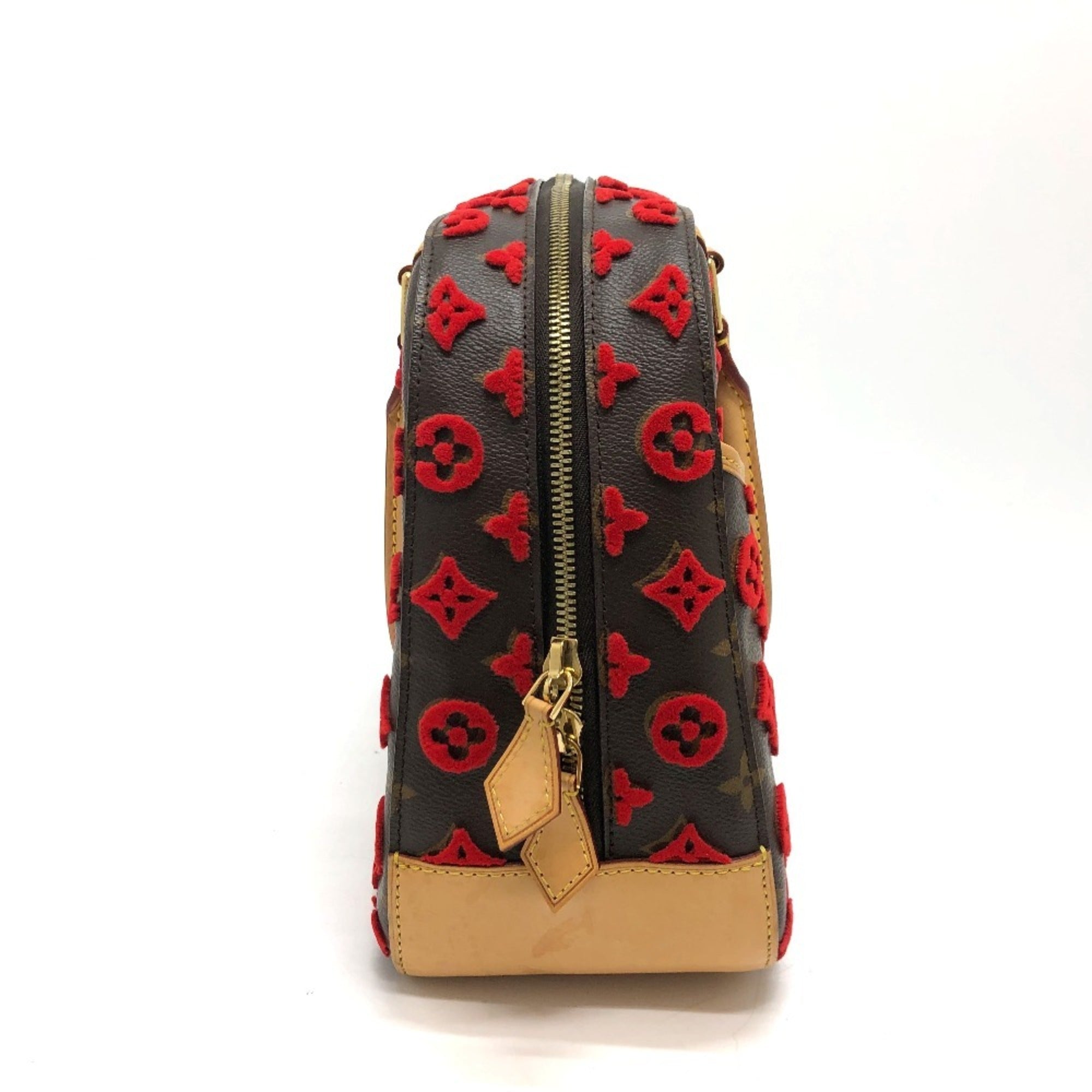 Louis Vuitton Monogram Tuffetage Brown Red Color Monogram Handbag