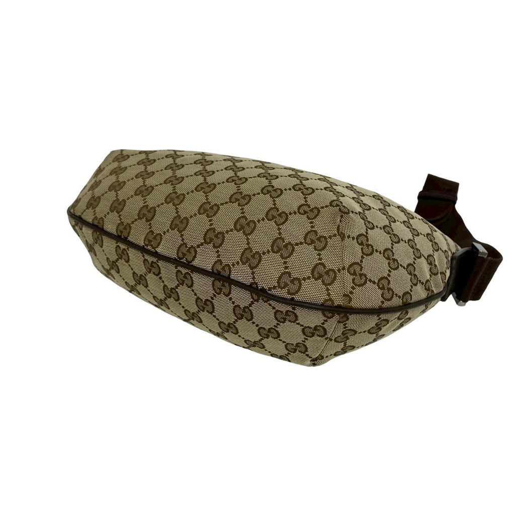 Gucci Brown Canvas Leather Pochette Shoulder Bag (Pre-Owned)