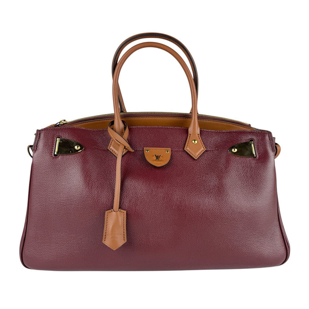 Louis Vuitton Brown Burgundy Leather Handbag Shoulder Bag