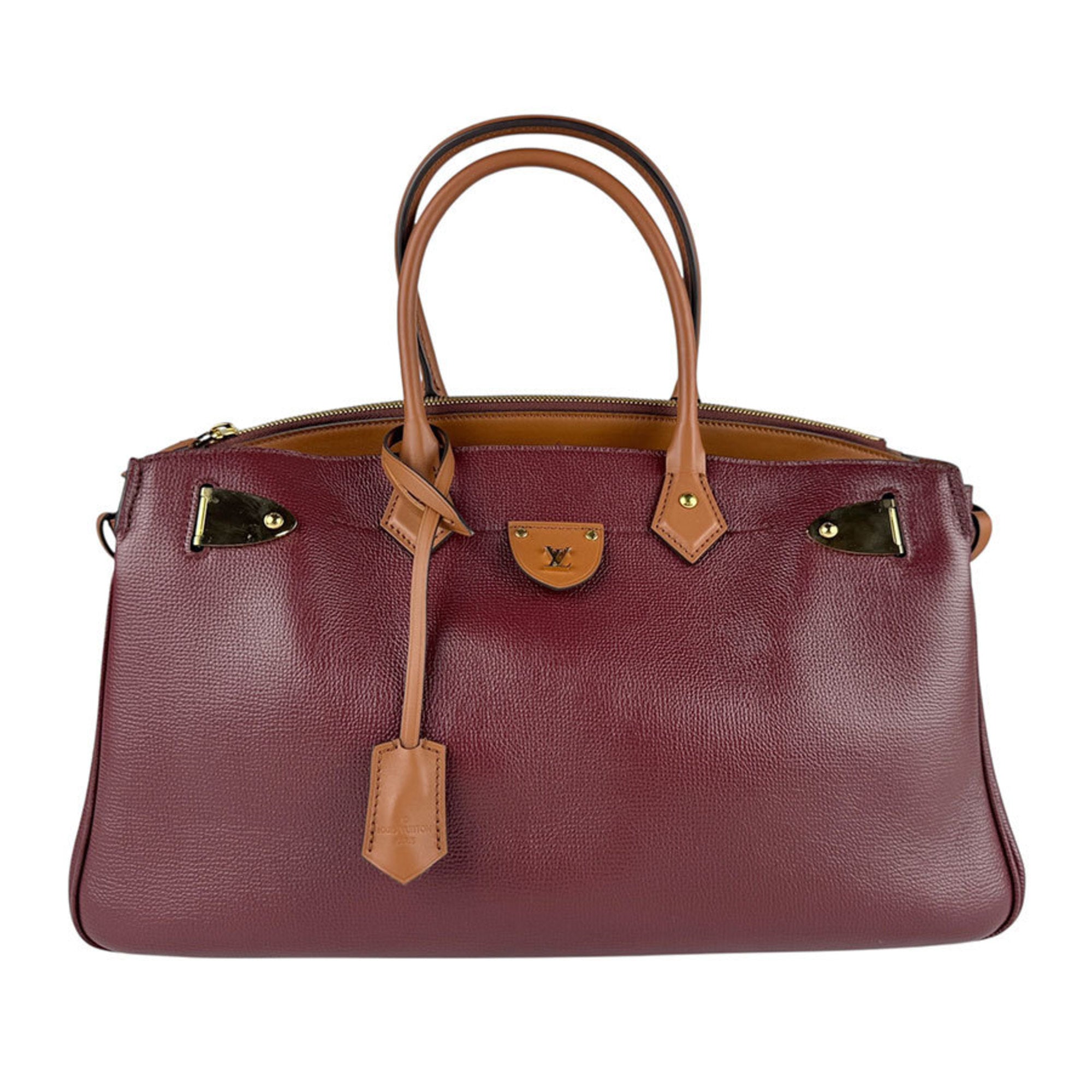 Louis Vuitton Brown Burgundy Leather Handbag Shoulder Bag