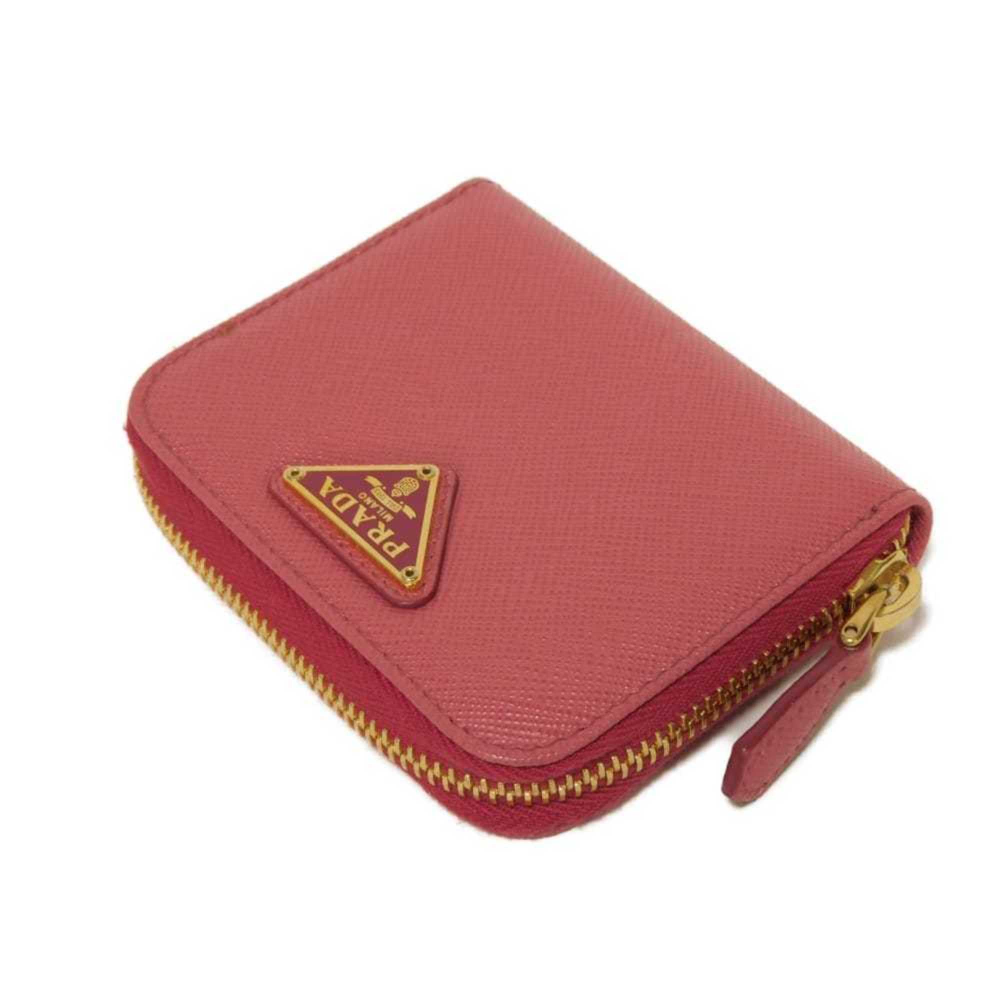 Prada Saffiano Pink Leather Coin Purse/Coin Case