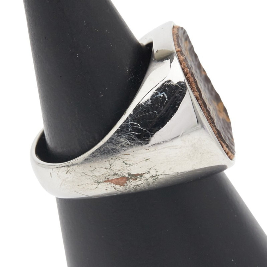Louis Vuitton Silver Brown Band Ring