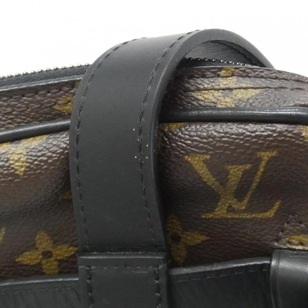 Louis Vuitton Black Brown Coated Canvas Shoulder Bag
