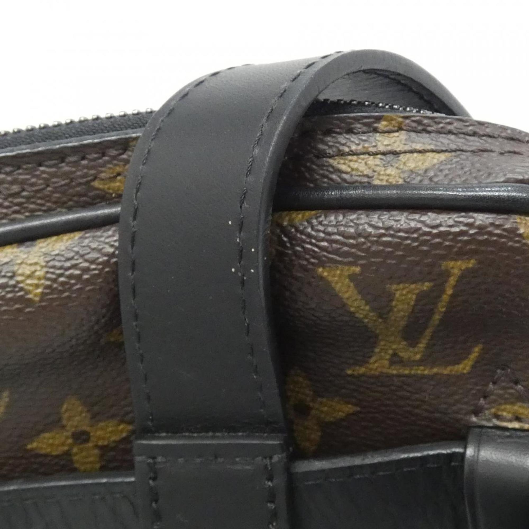 Louis Vuitton Black Brown Coated Canvas Shoulder Bag