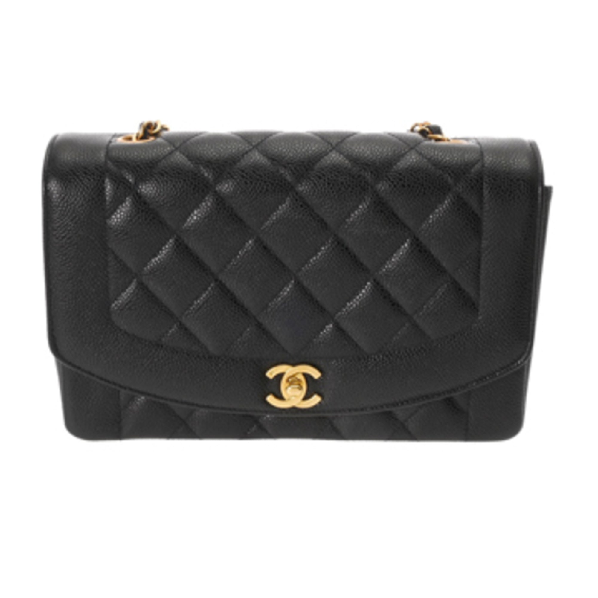 Chanel Black Grained Calfskin Shoulder Bag