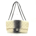 Chanel White Grained Calfskin Shoulder Bag