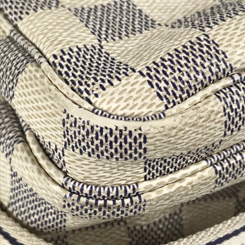 Louis Vuitton White Yellow Damier Azur Shoulder Bag
