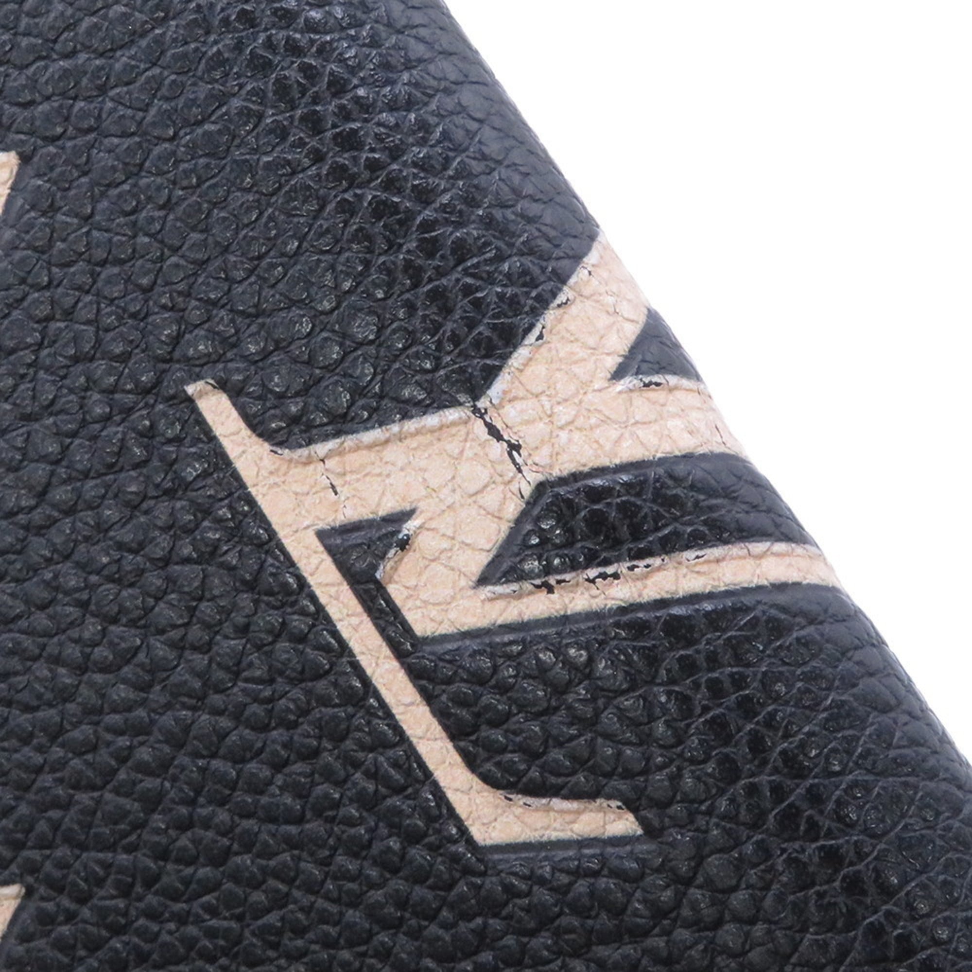 Louis Vuitton Beige Bicolor Black Monogram Monogram Empreinte Wallet (Tri-Fold)