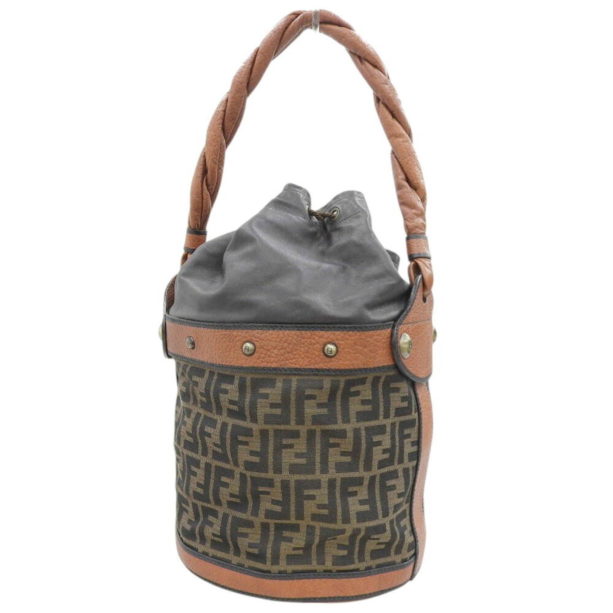 Fendi Zucca Brown Zucca Leather Shoulder Bag