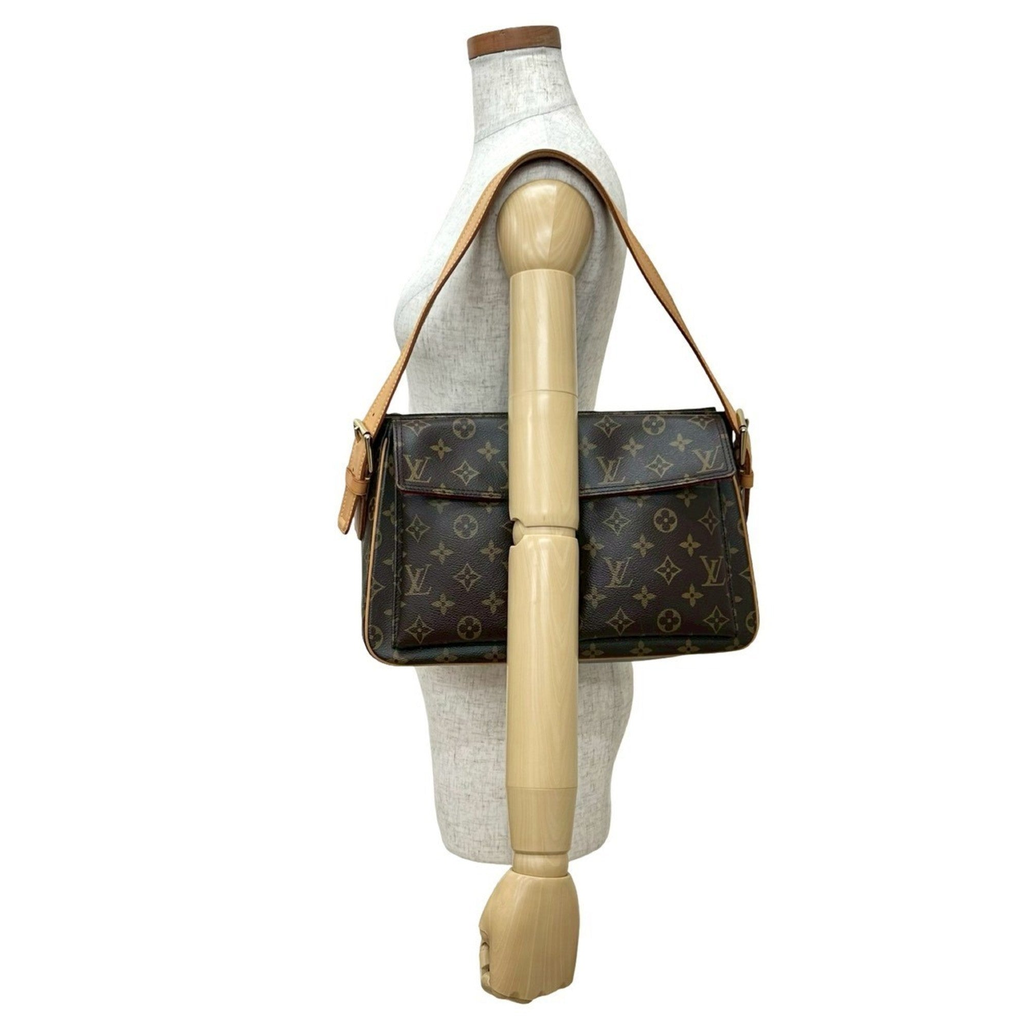 Louis Vuitton Brown Leather Pvc Shoulder Bag