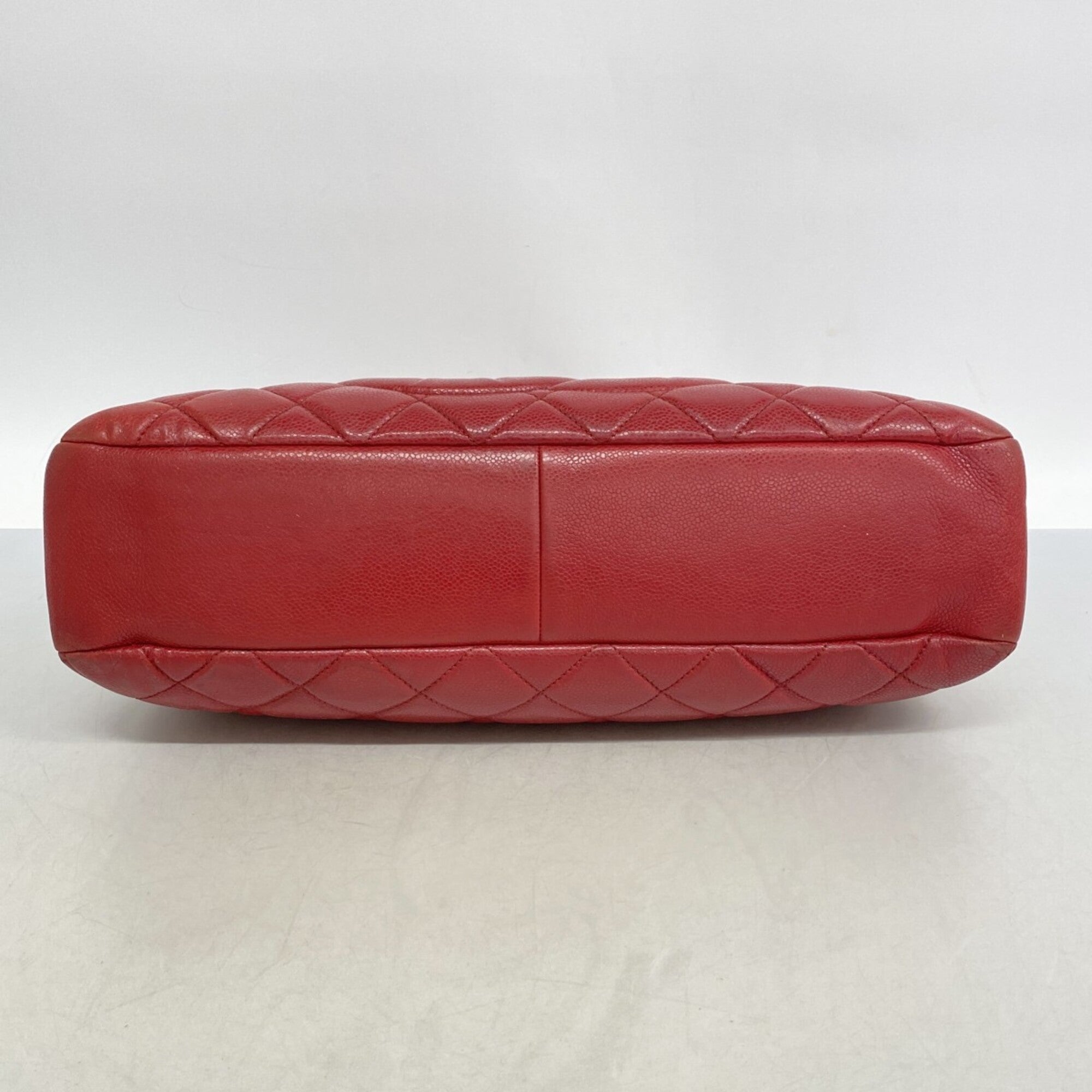 Chanel Red Color Grained Calfskin Tote Bag