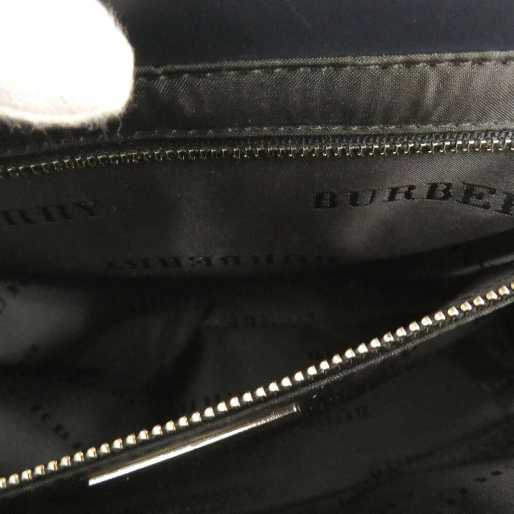 Burberry Gray Canvas Leather Handbag