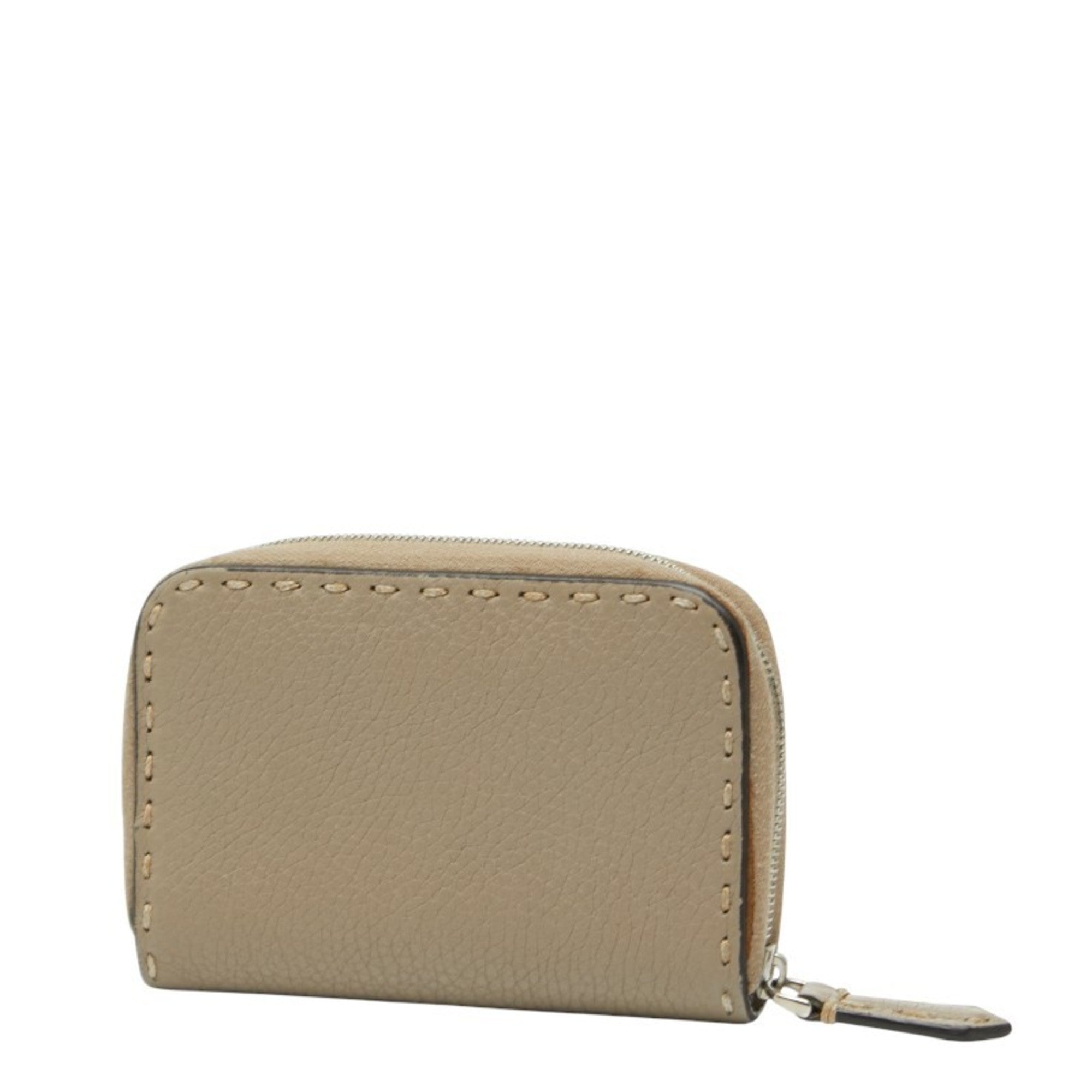 Fendi Grayish Leather Coin Purse/Coin Case