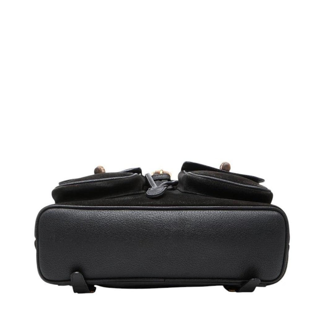 Gucci Black Suede Leather Backpack (Pre-Owned)