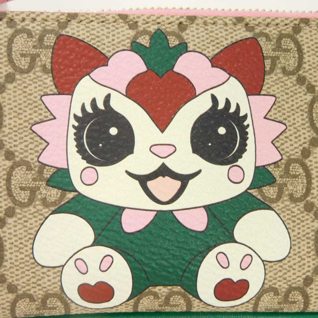 Gucci Gg Supreme Beige Gg Supreme Canvas Leather Coin Purse/Coin Case (Pre-Owned)