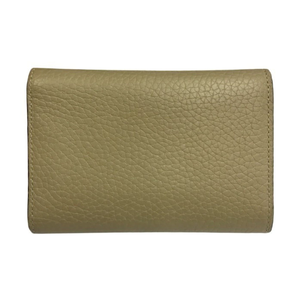 Louis Vuitton Beige Leather Wallet (Tri-Fold)