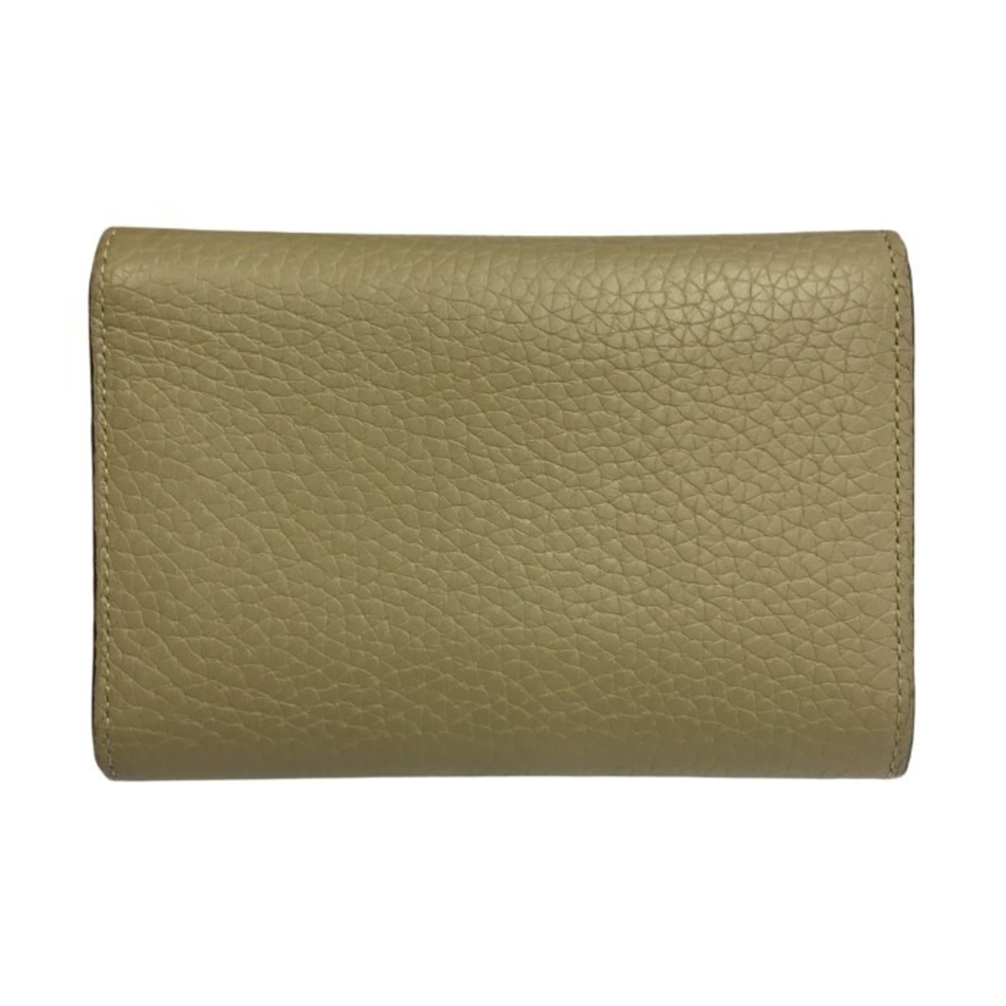 Louis Vuitton Beige Leather Wallet (Tri-Fold)
