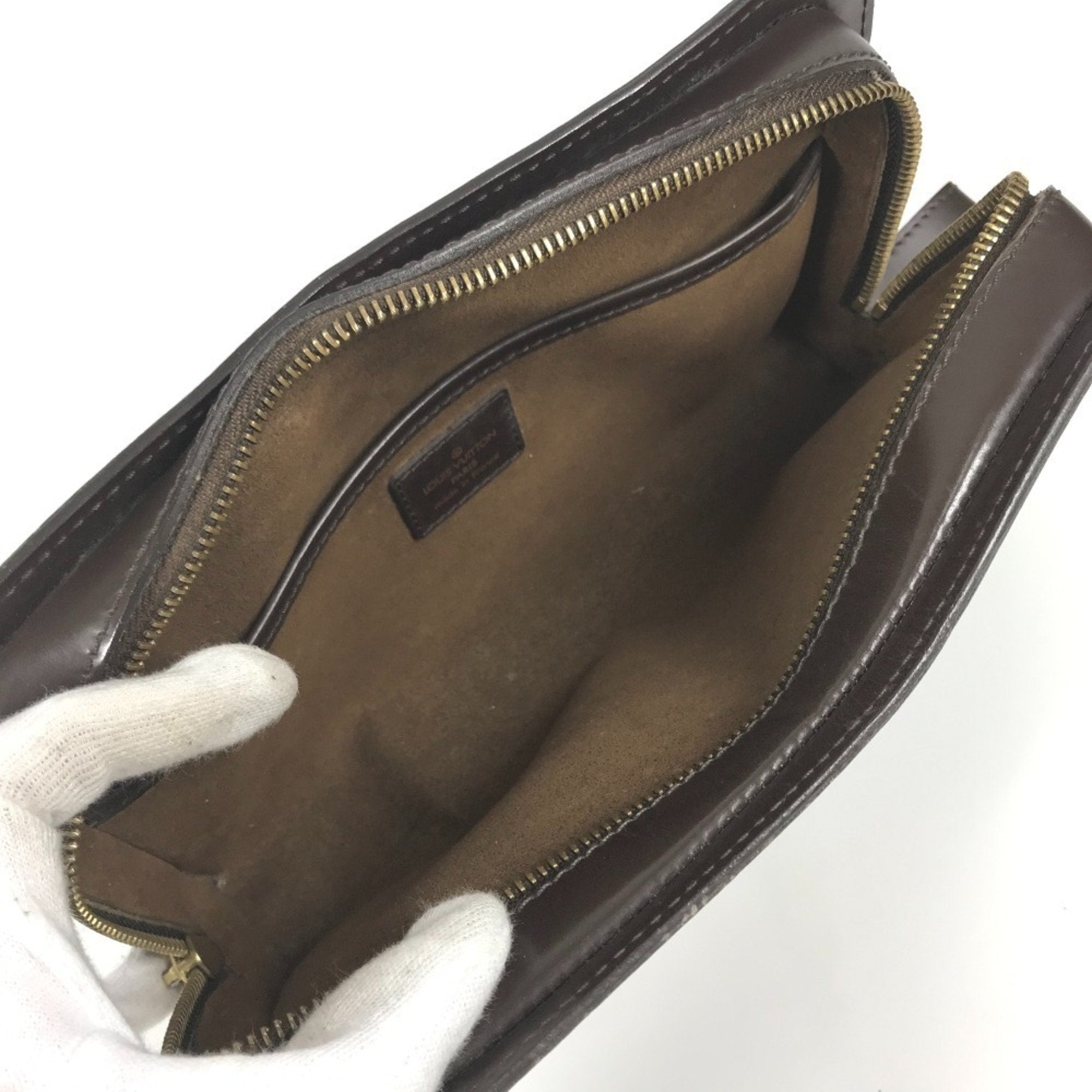 Louis Vuitton Brown Ebene Damier Canvas Clutch Bag Pouch