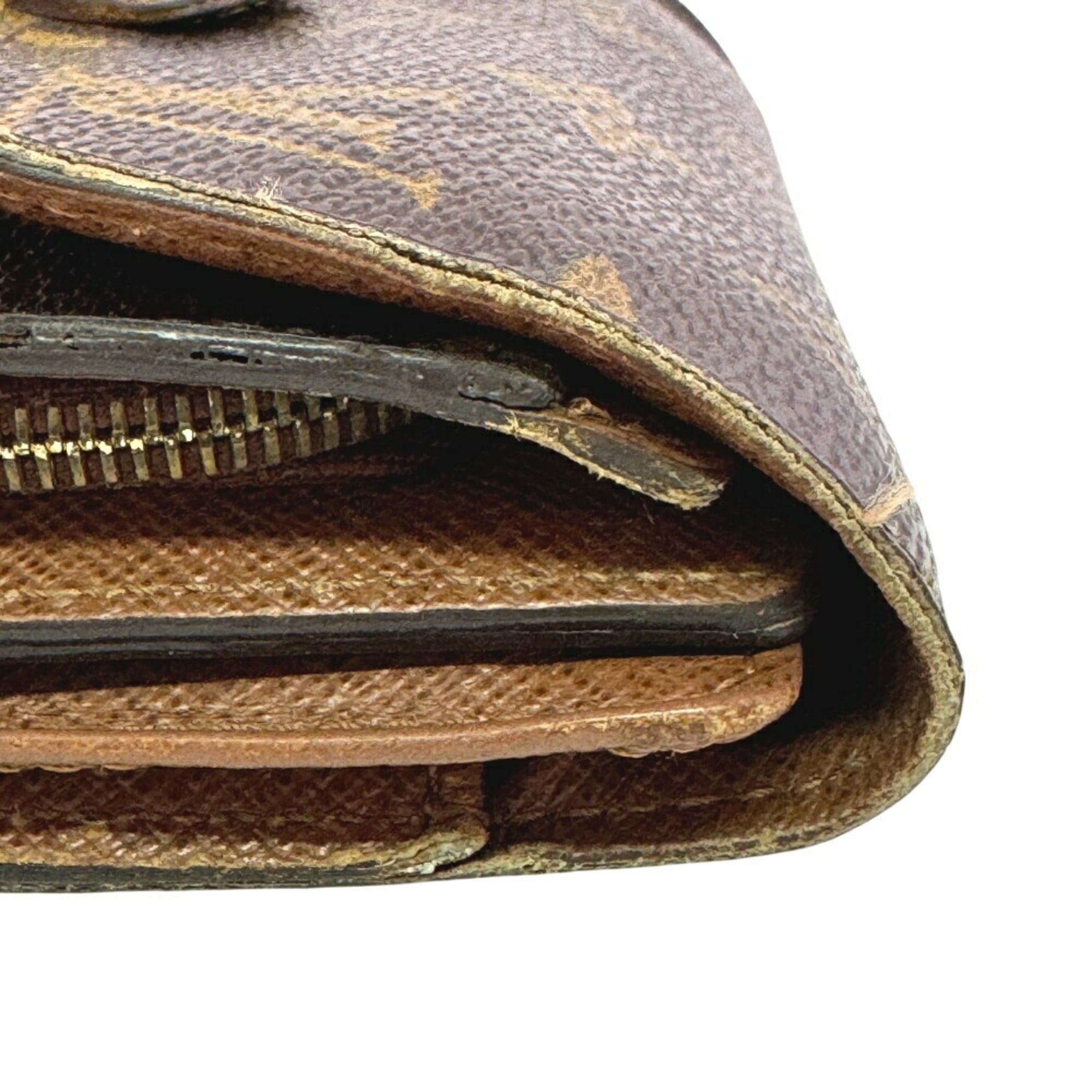 Louis Vuitton Brown Leather Wallet (Tri-Fold)