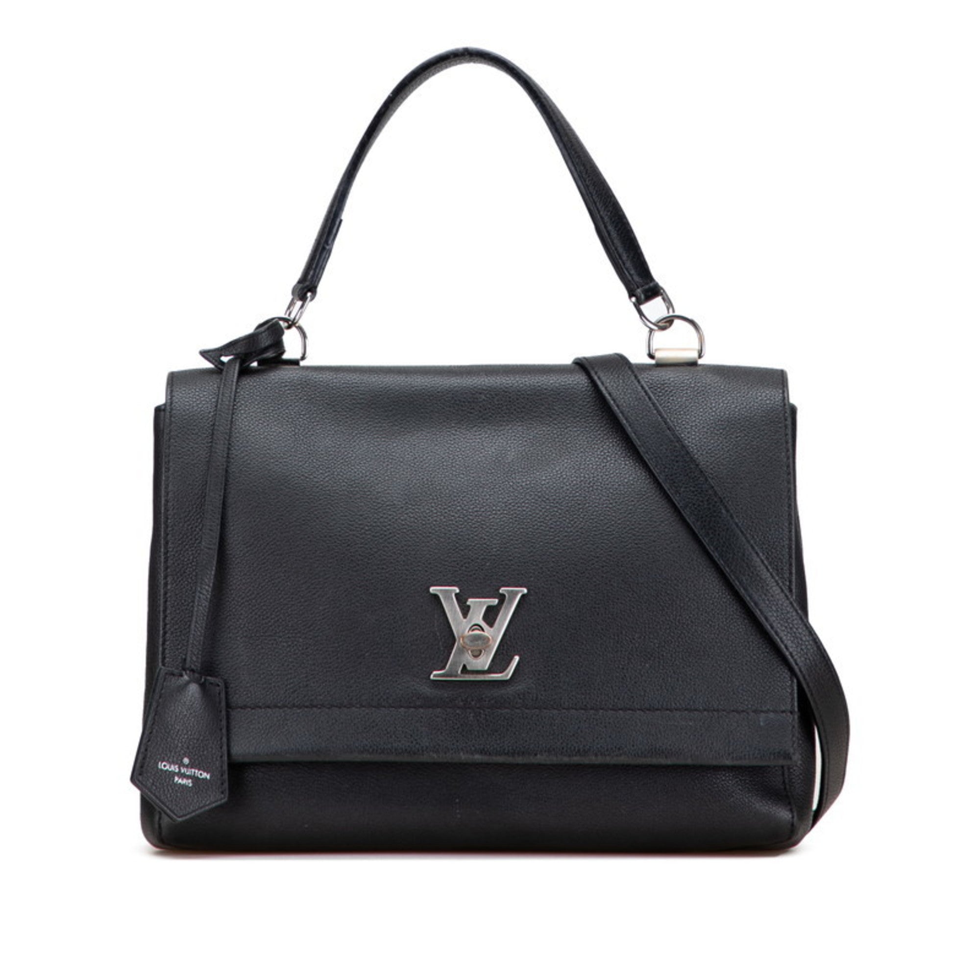 Louis Vuitton Lockme Ii Black Noir Leather Handbag Shoulder Bag