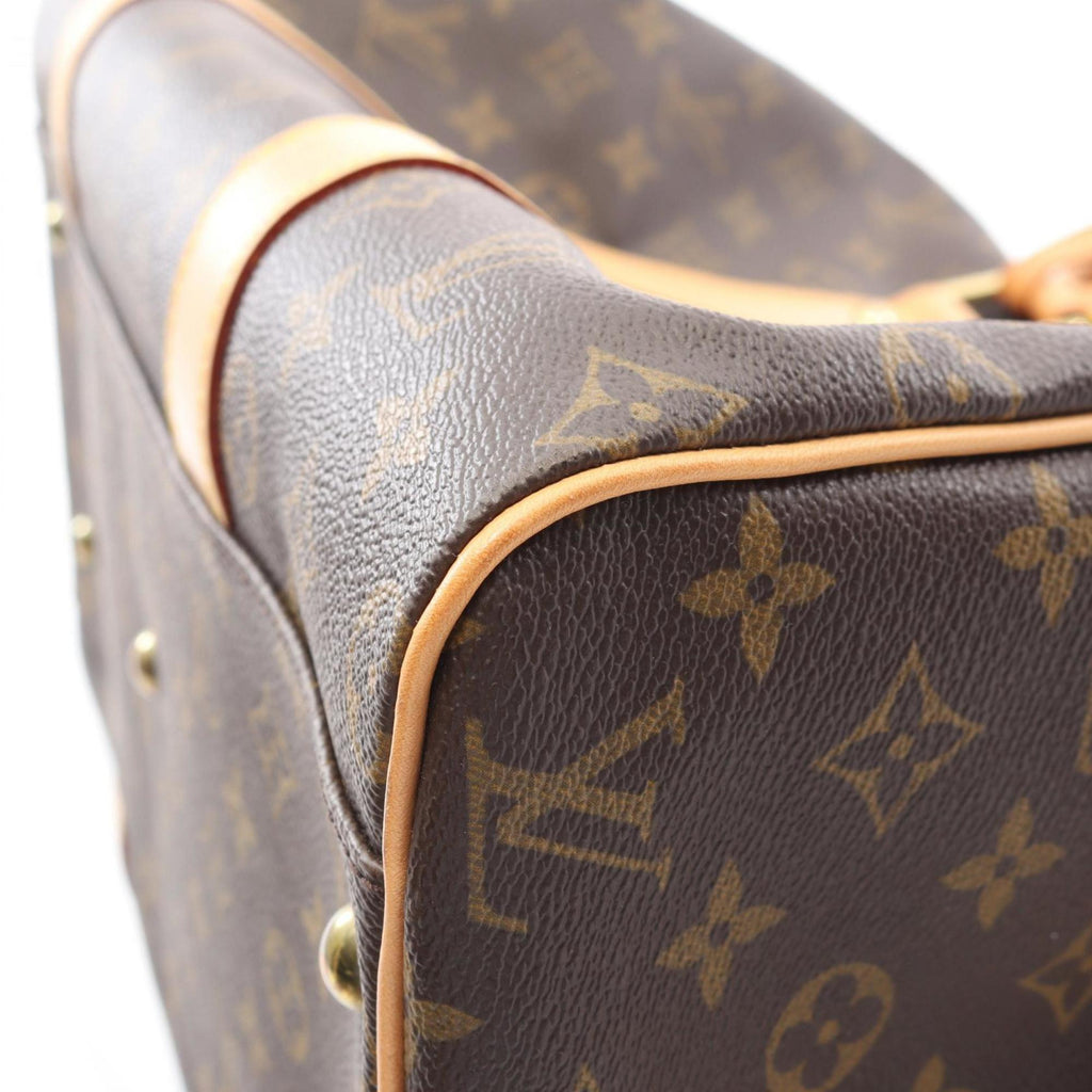 Louis Vuitton Brown Coated Canvas Leather Boston Bag