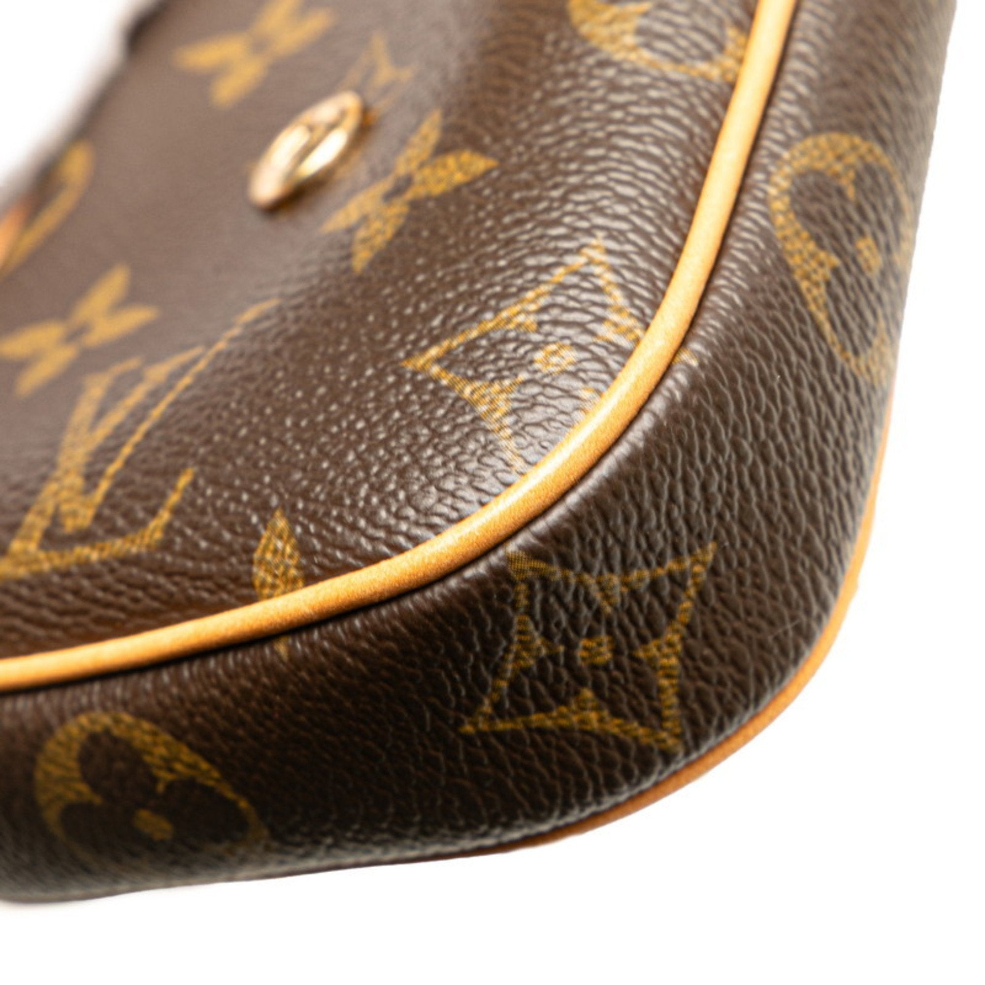 Louis Vuitton Monogram Brown Pvc Leather Pochette Shoulder Bag