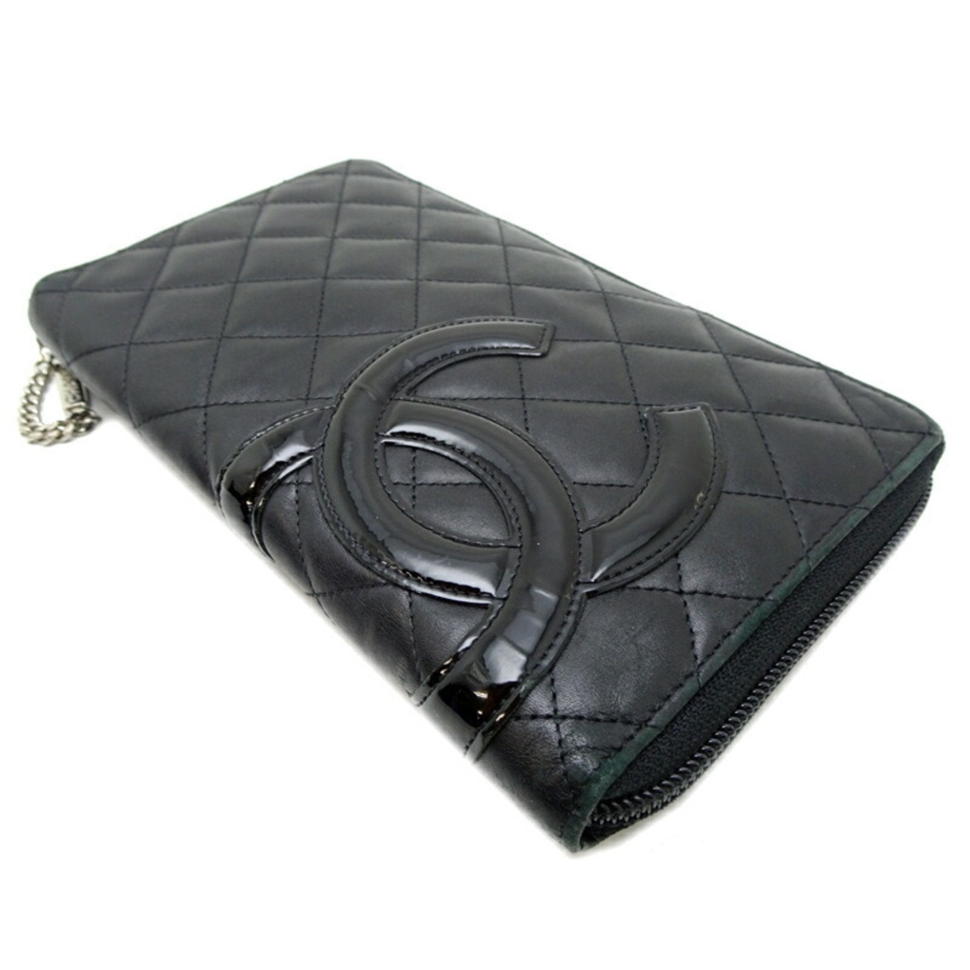 Chanel Black Leather Long Wallet (Bi-Fold)