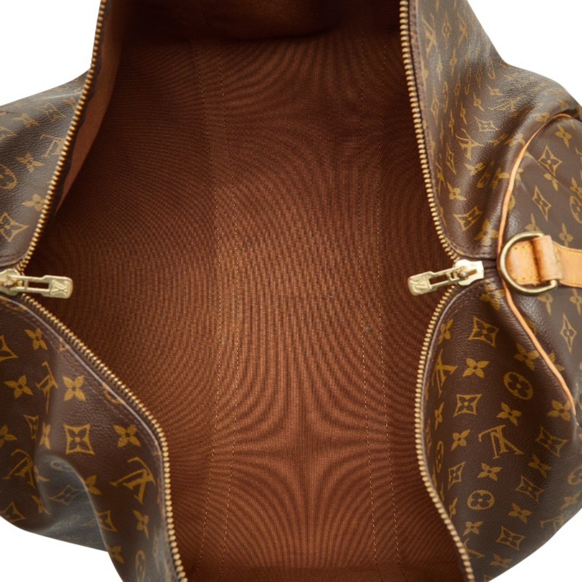 Louis Vuitton Brown Pvc Leather Boston Bag Shoulder Bag