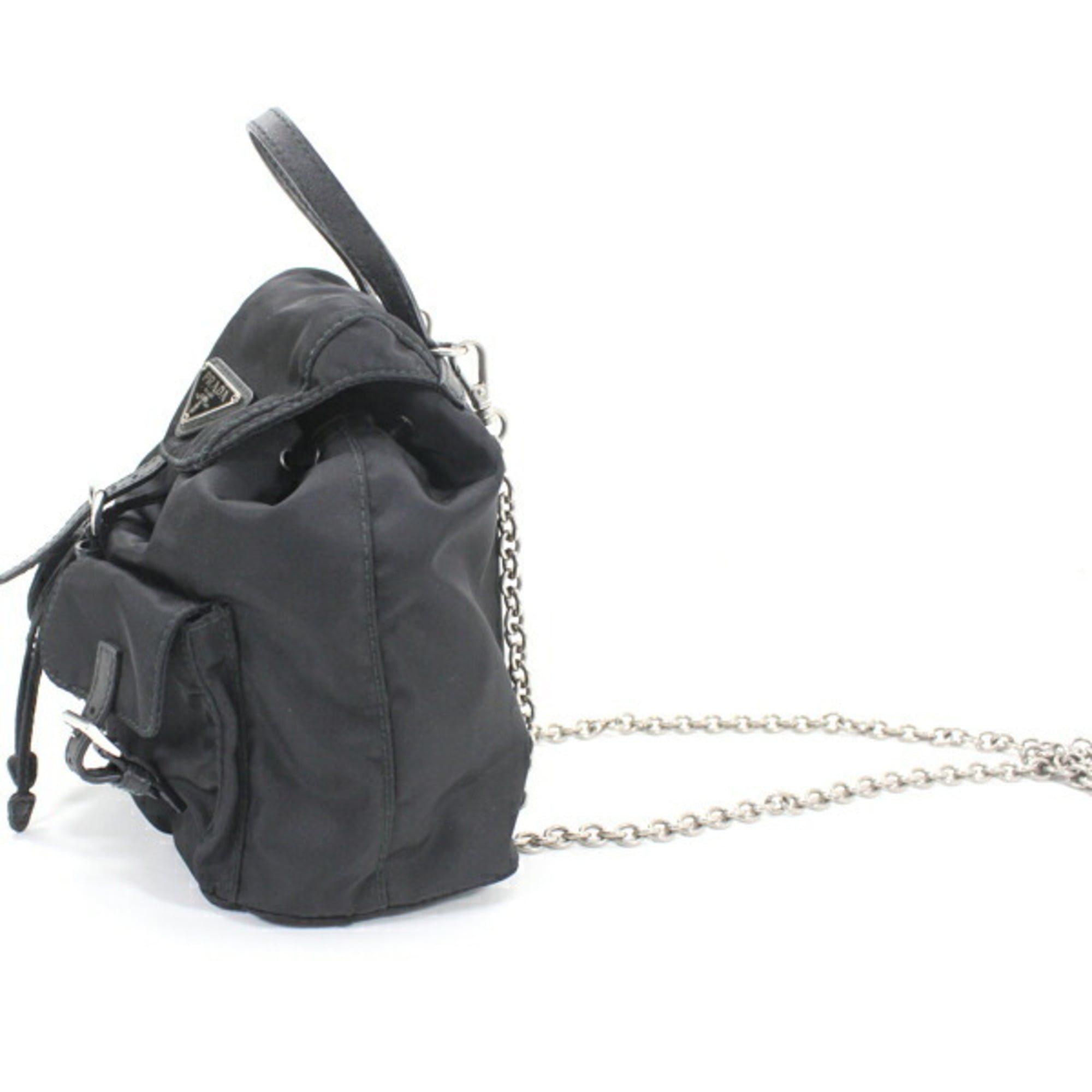 Prada Black Nero Nylon Leather Shoulder Bag
