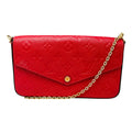 Louis Vuitton Red Color Monogram Empreinte Pochette Shoulder Bag