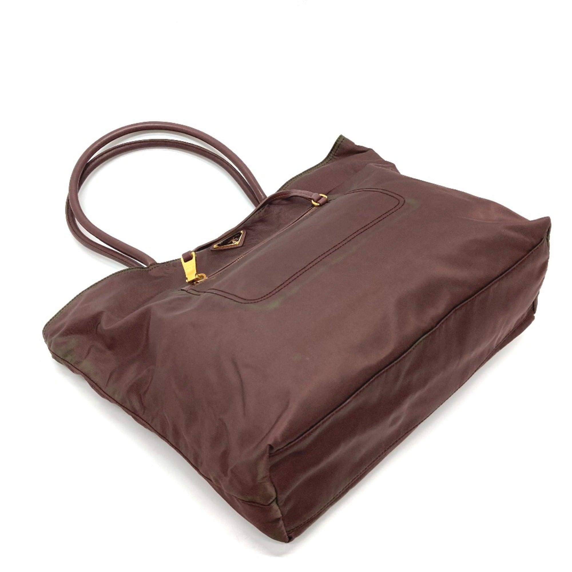 Prada Purple Leather Tote Bag