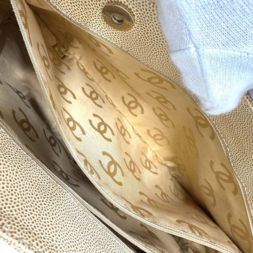Chanel Beige Leather Tote Bag