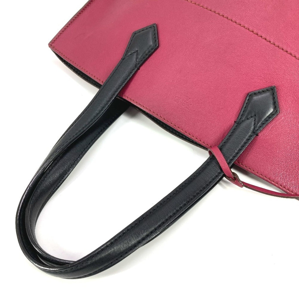Fendi Black Purple Leather Shoulder Bag Tote Bag