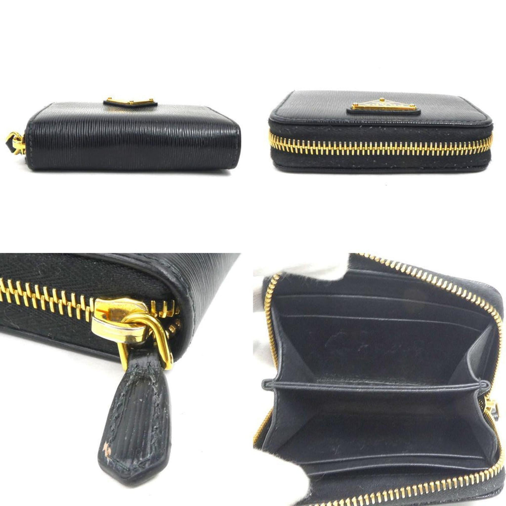 Prada Black Leather Coin Purse/Coin Case