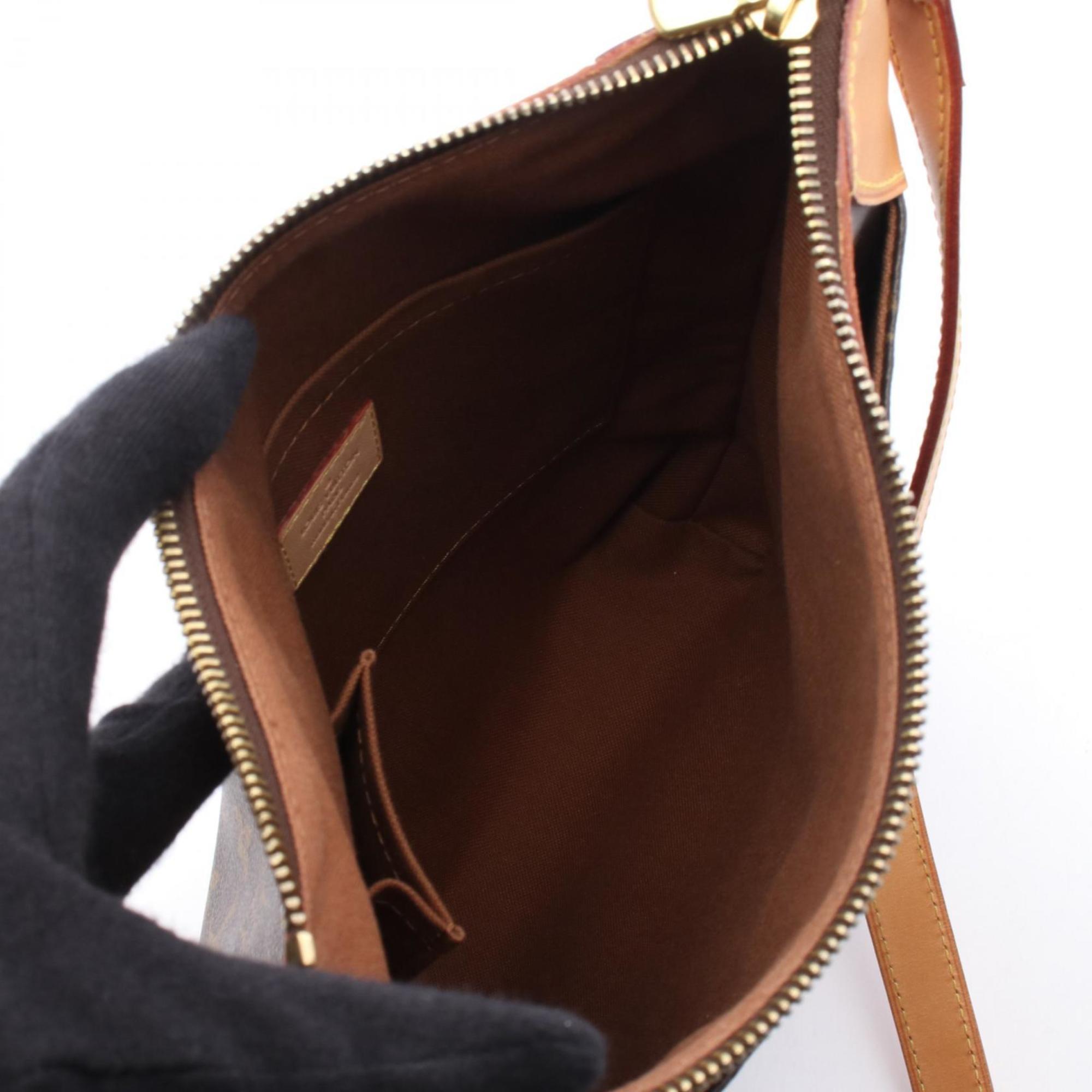 Louis Vuitton Brown Coated Canvas Leather Shoulder Bag