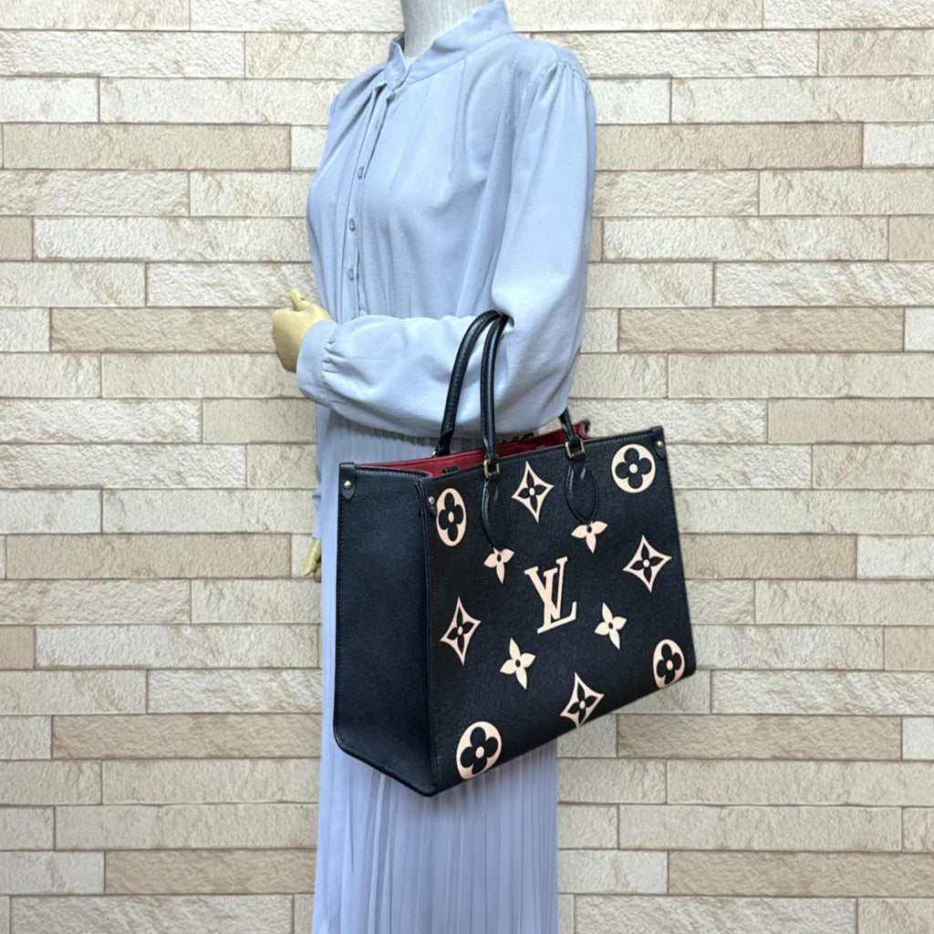 Louis Vuitton Beige Black Monogram Empreinte Shoulder Bag