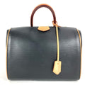 Louis Vuitton Black Noir Epi Leather Boston Bag Handbag Shoulder Bag