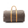 Louis Vuitton Brown Coated Canvas Leather Monogram Boston Bag