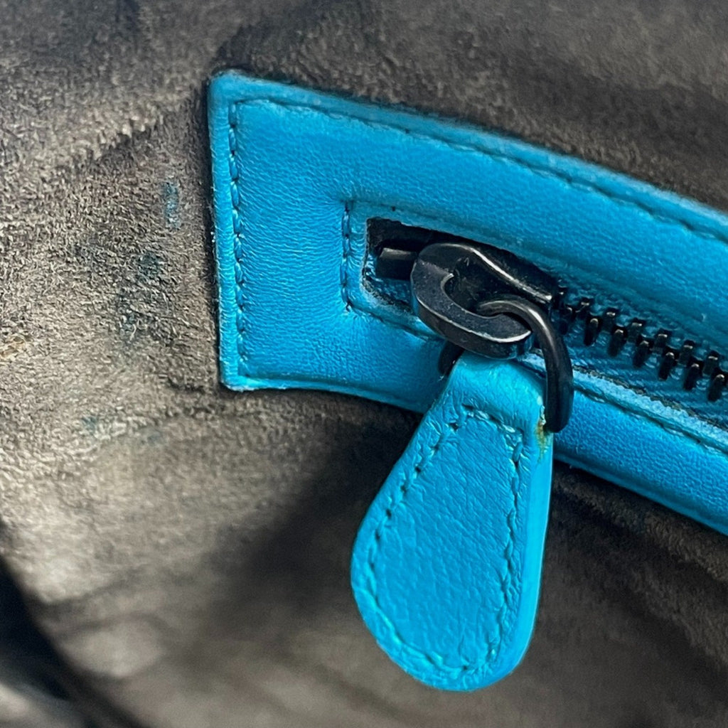 Bottega Veneta Blue Leather Shoulder Bag