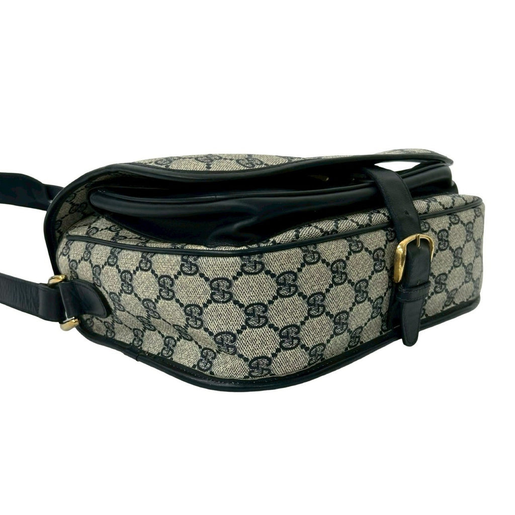 Gucci Navy Red Color Pvc Leather Shoulder Bag (Pre-Owned)