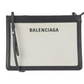 Balenciaga Black Canvas Leather Clutch