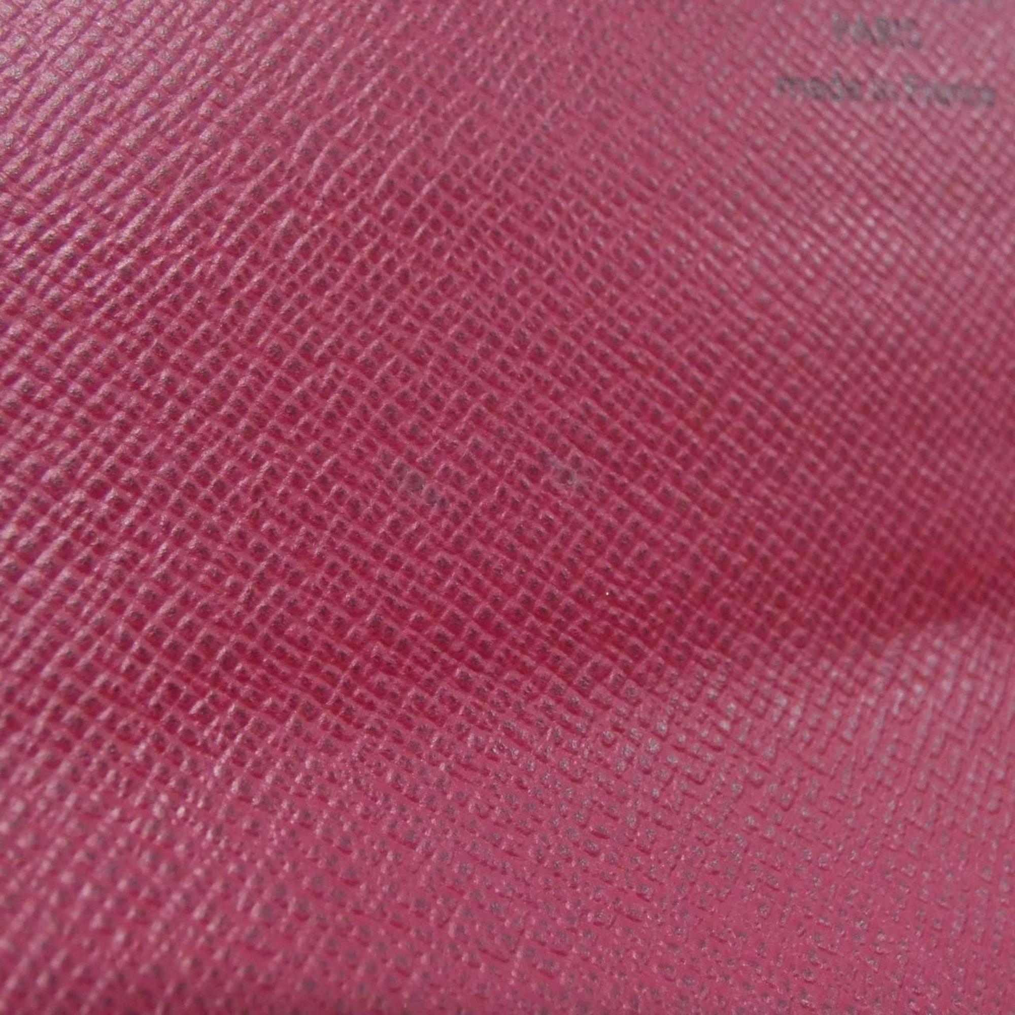 Louis Vuitton Monogram Fuchsia Marron Coated Canvas Long Wallet