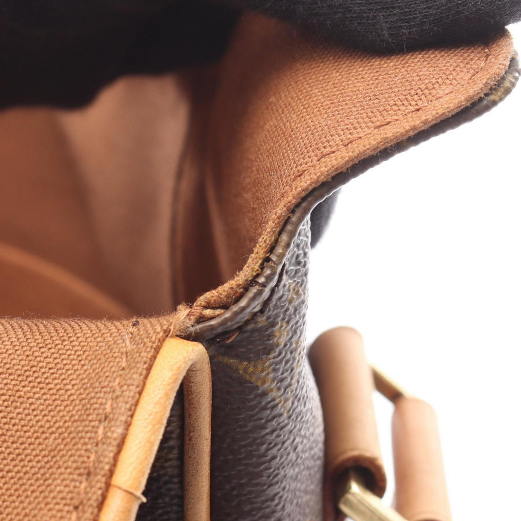 Louis Vuitton Brown Coated Canvas Leather Shoulder Bag