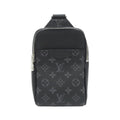 Louis Vuitton Taigarama Black Coated Canvas Leather Shoulder Bag