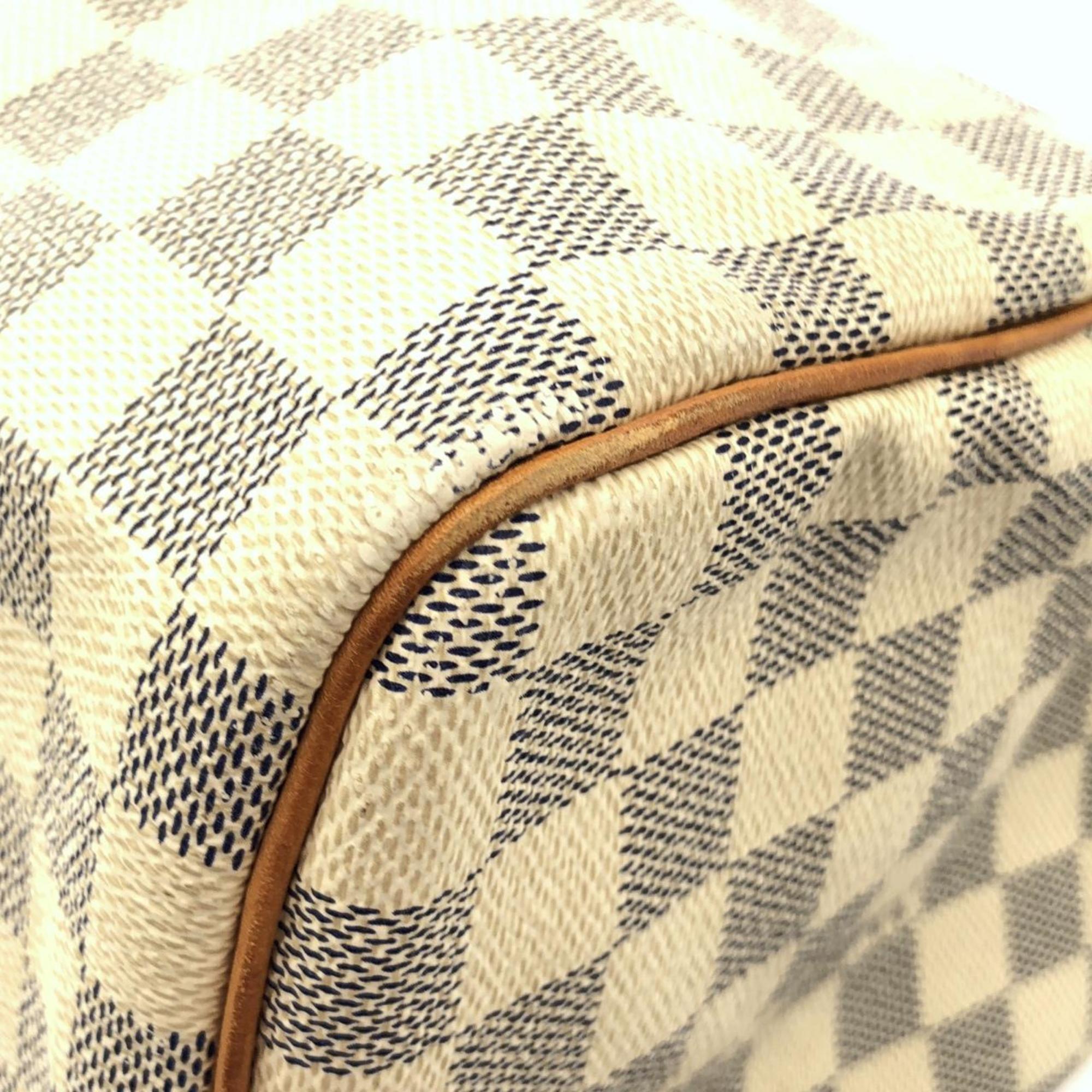 Louis Vuitton Azur White Coated Canvas Boston Bag