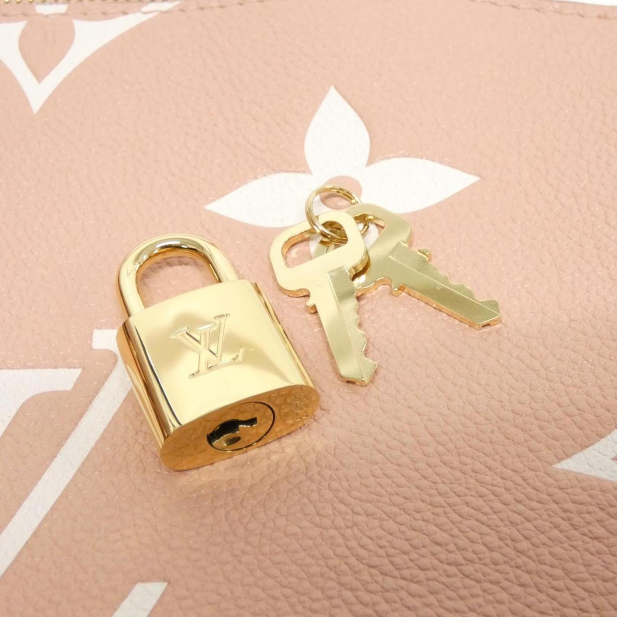 Louis Vuitton Cream Pink Leather Handbag