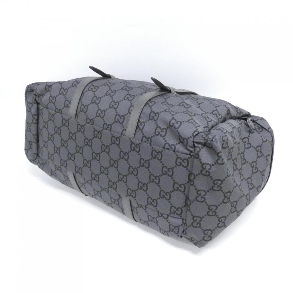 Gucci Black Dark Gray Polyester Boston Bag (Pre-Owned)