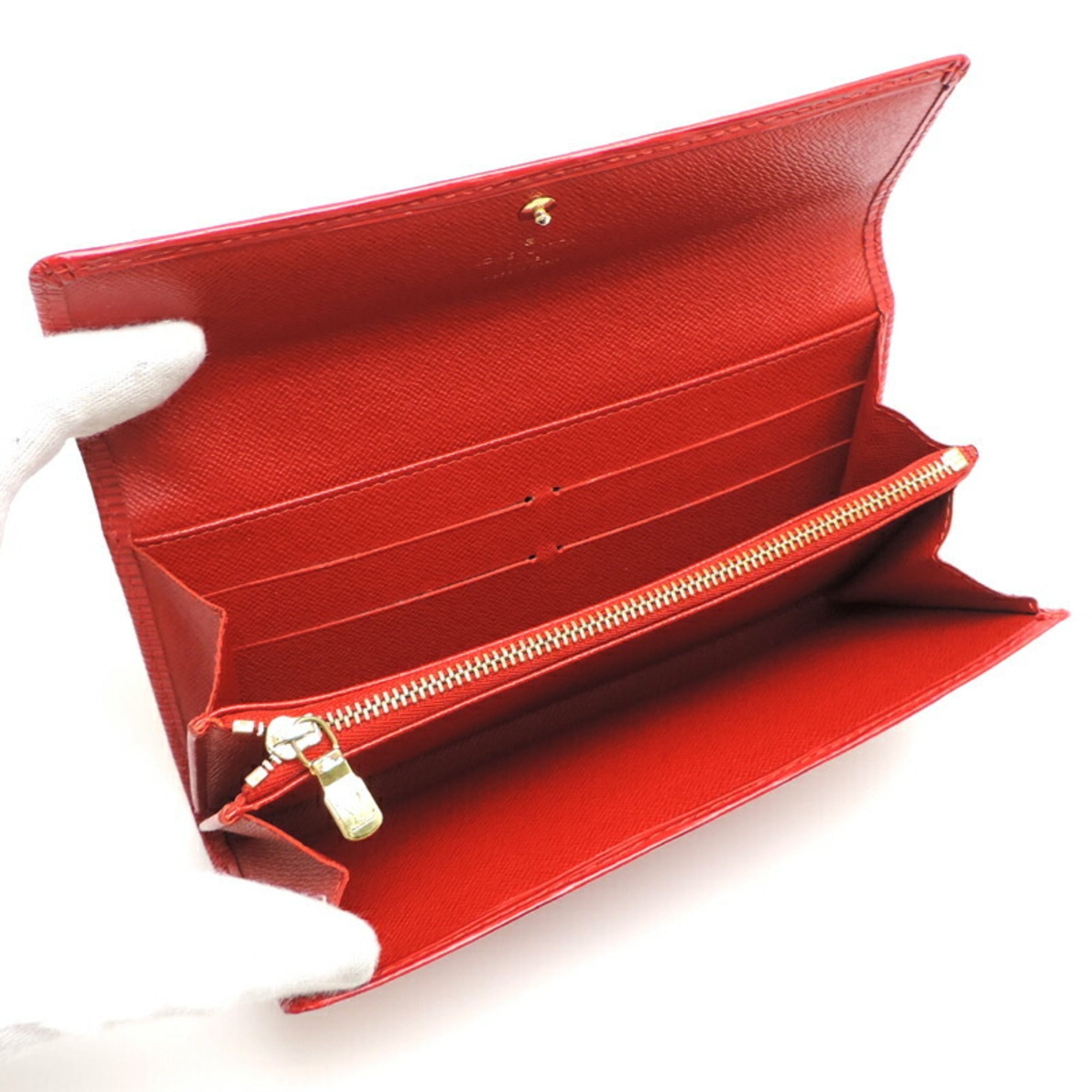 Louis Vuitton Epi Castilian Red Red Color Epi Leather Long Wallet